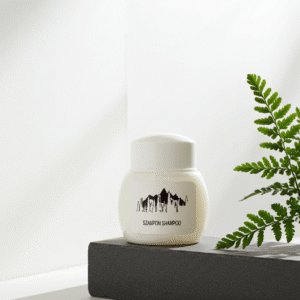 szampon hotelowy z własnym logo pet 25ml – białą nasadką